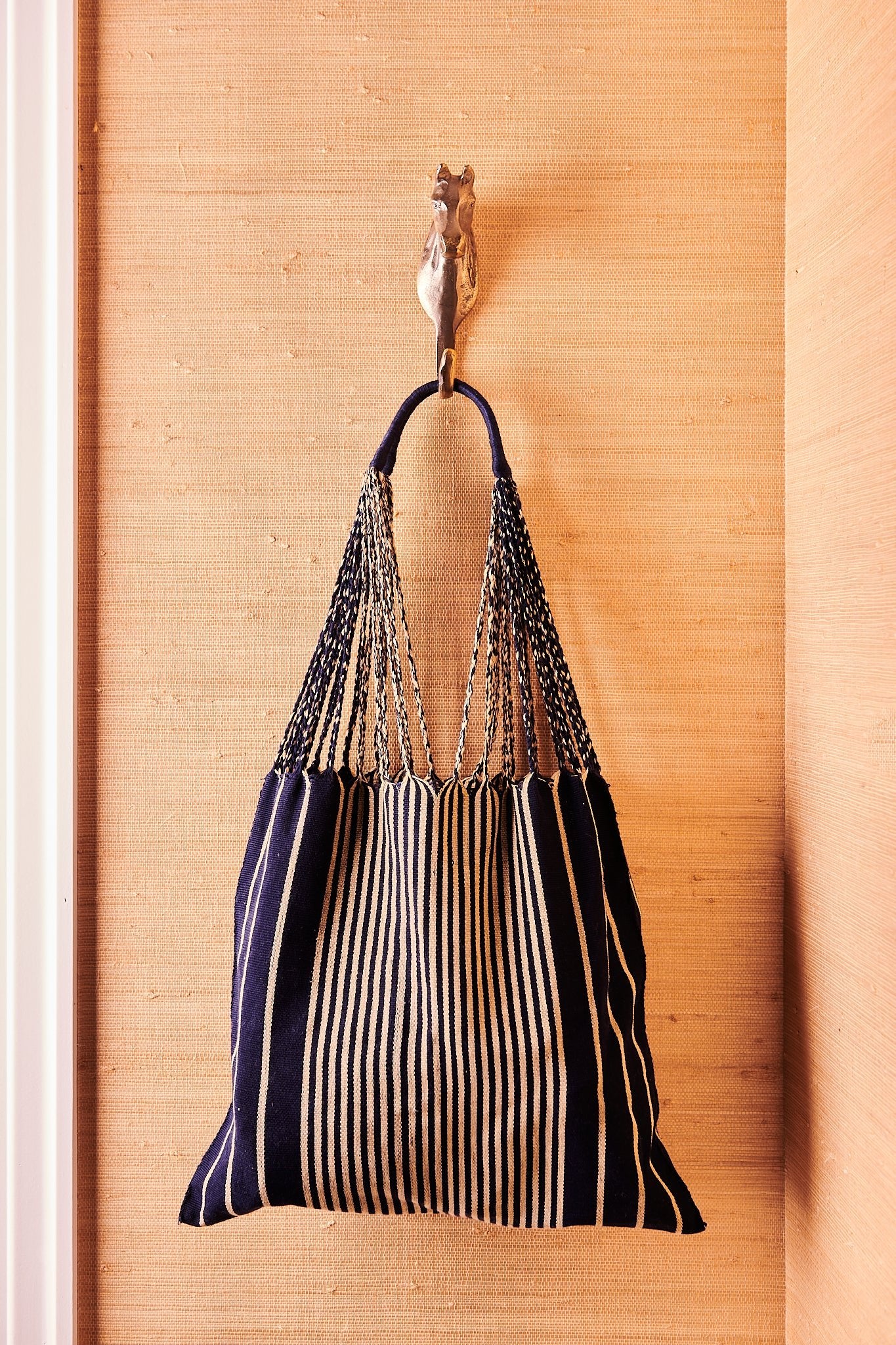 Handwoven Tote Bag is handmade in Mexico out of 100% cotton with bright, fun, colorful materials. Wear to make a unique statement.