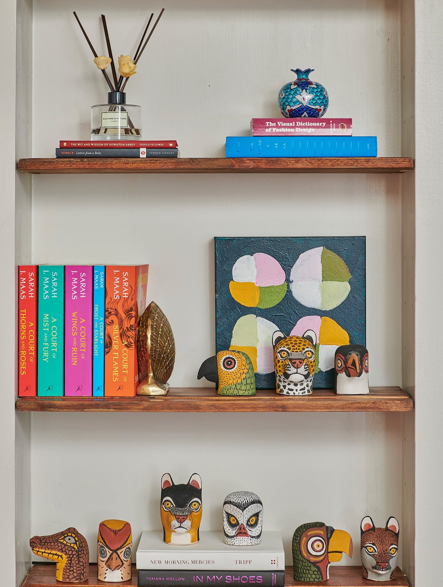 Handmade, hand carved wood, hand painted wooden animal heads. One-of-a-kind, unique tabletop decor, sit-about home décor. Artisan made from Chané artisans in Argentina. Bookshelf decor, bookends..