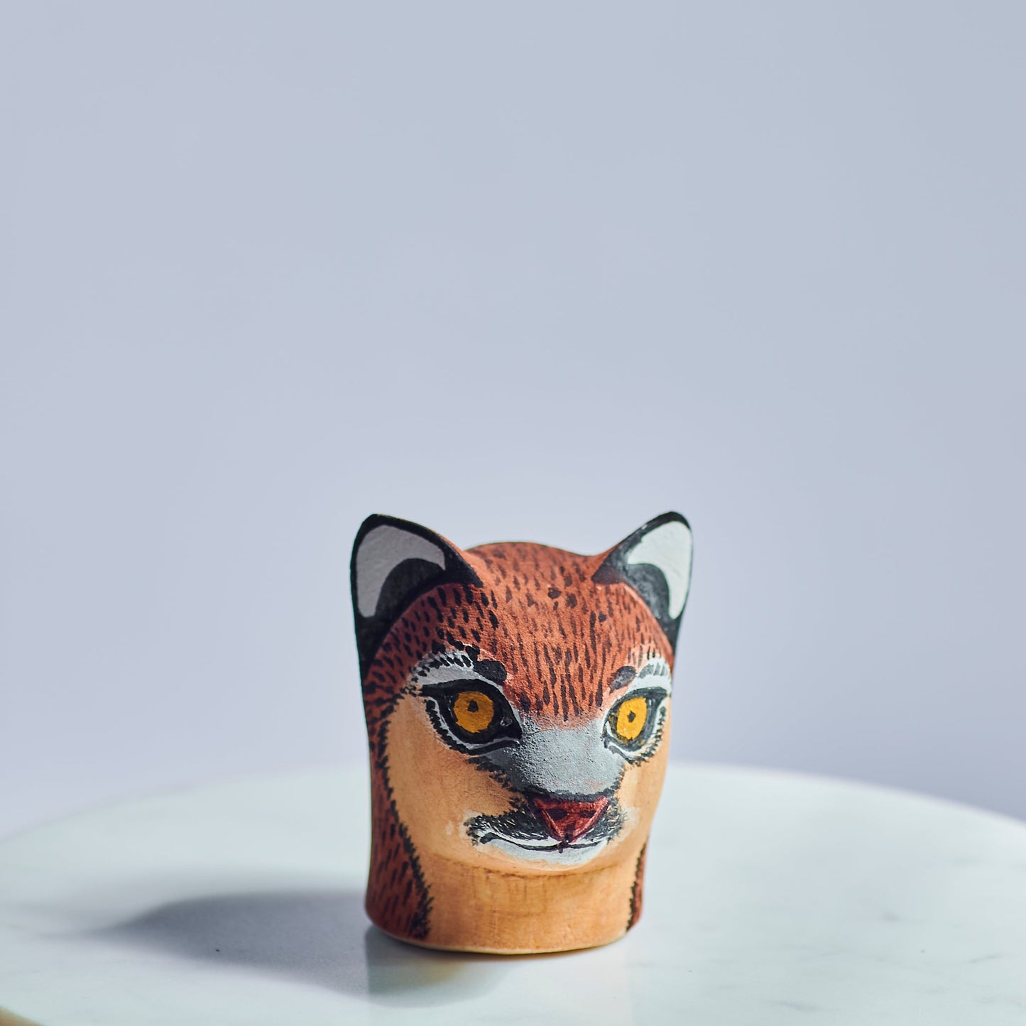 Handmade, hand carved wood, hand painted wooden animal heads. One-of-a-kind, unique tabletop decor, sit-about home décor. Artisan made from Chané artisans in Argentina. Wolf.